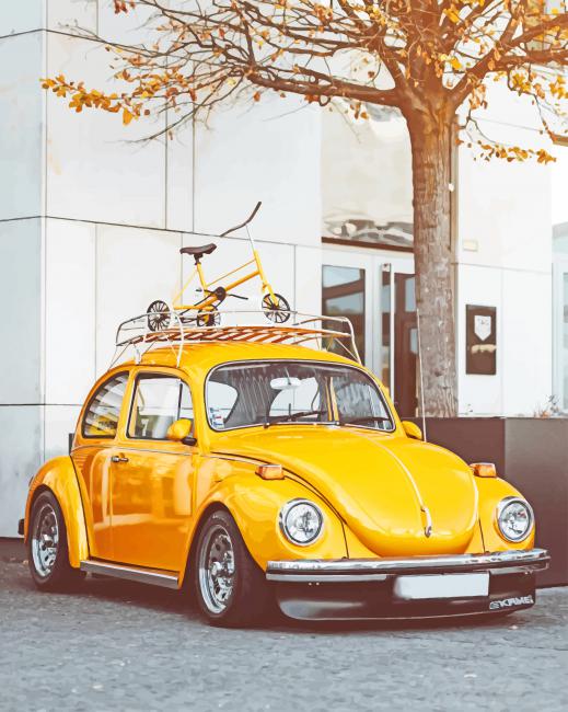 Vintage Volkswagen Beetle Paint By Numbers