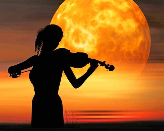 Violinist Silhouette Paint By Numbers