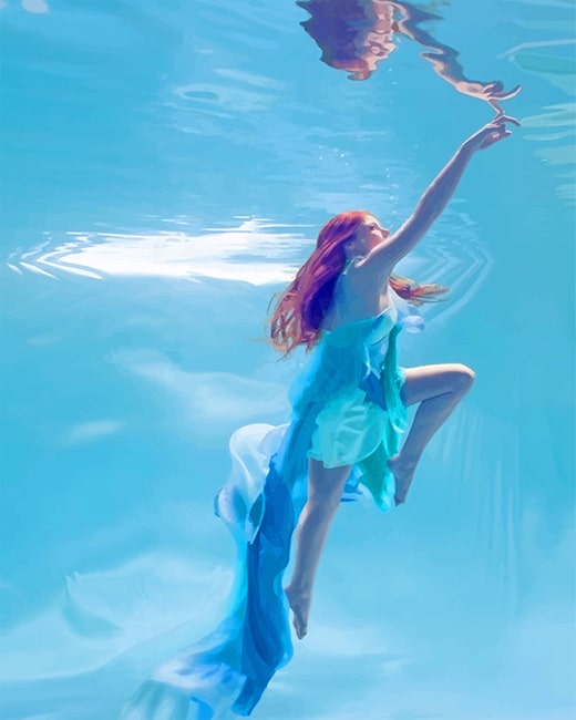 Woman Swimming Underwater Paint By Numbers