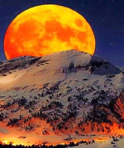 Moon Over Mountains Paint By Numbers