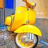Yellow Vespa Motorcycle Paint By Numbers
