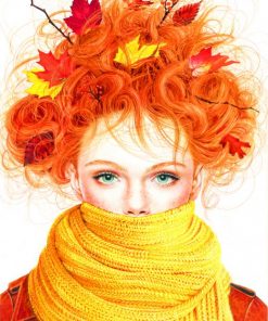 Autumn Girl paint by numbers