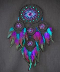Blue And Purple Dream Catcher Paint By Numbers