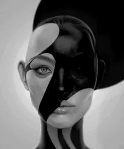 Black and White Face Paint By Numbers