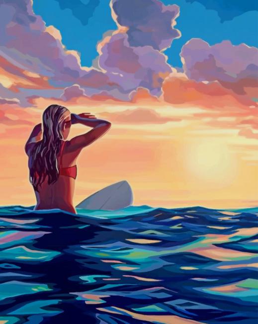Surfer Girl Paint By Numbers