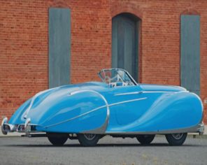 Blue Vintage Car paint by number