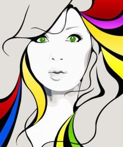 Colorful Illustration Girl Paint By Numbers