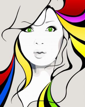 Colorful Illustration Girl Paint By Numbers