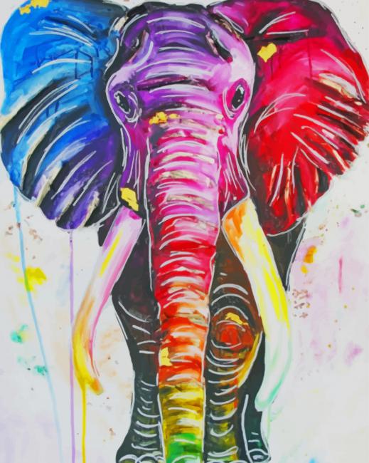 Queen Area Paint by Numbers for Adults Beginner - Funny Elephant