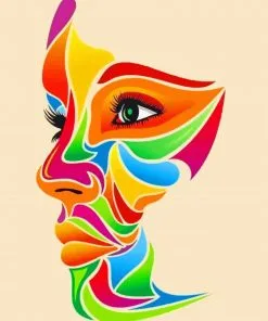 Colorful Face Art paint by numbers
