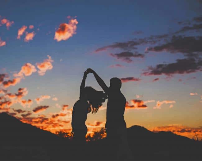 Dancing Couple Silhouette Paint By Numbers