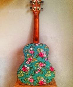 Floral Guitar paint by numbers