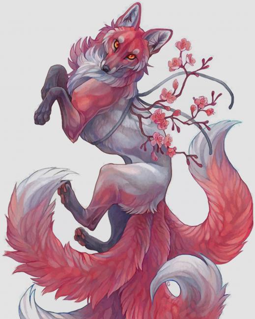 Sakura Fox Paint By Numbers
