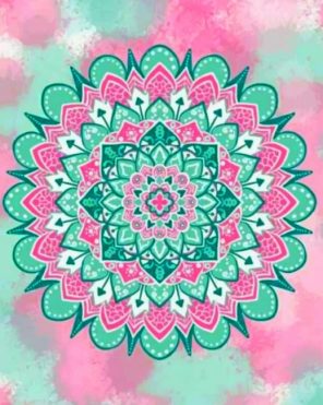 Green Pink Mandala Paint By Numbers