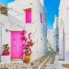 Pink Paros Island Paint By Numbers