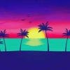 Sunset Palm Trees Paint By Numbers