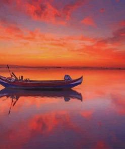 Portugal Sea Sunset Boat paint by numbers