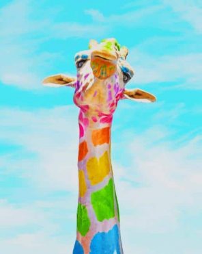 Rainbow Giraffe Paint By Numbers