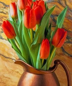 Red Tulips Vase Paint By Numbers