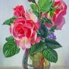 Blooming Pink Roses Paint By Numbers