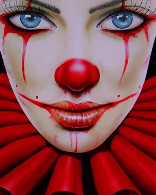 Scary Clown Girl paint by numbers