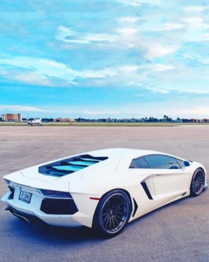 White Lamborghini paint by numbers