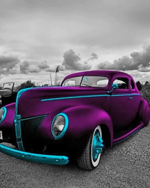 Classy Purple Car paint by numbers