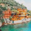 Portofino Harbour Castle Italy paint by numbers