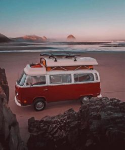 Campervan In The Beach Paint By Numbers
