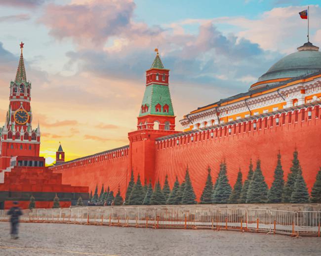 Red Square Moscow paint by numbers