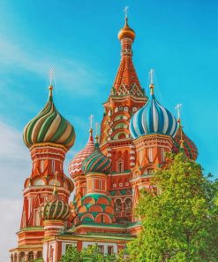 Saint Basils Cathedral Russia paint by numbers