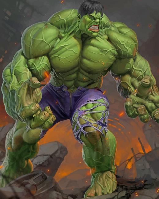 Superhero Hulk Paint By Numbers