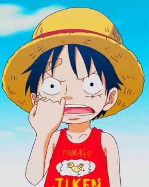 Young Monkey D Luffy paint by numbers