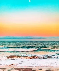 Sunset Over Beach paint by numbers