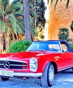Red Mercedes Benz W113 Paint By Numbers
