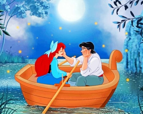 Ariel And Prince On Boat Paint By Numbers - Numeral Paint Kit