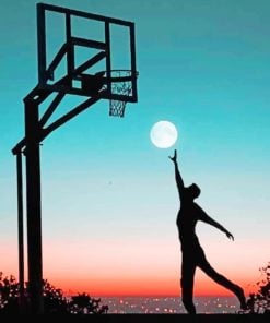 Basketball Moon Silhouette paint by numbers