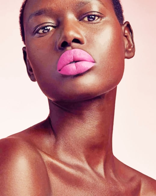 Black Girl Pink Lips Paint By Numbers