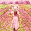 Girl In Flowers Field Paint By Numbers