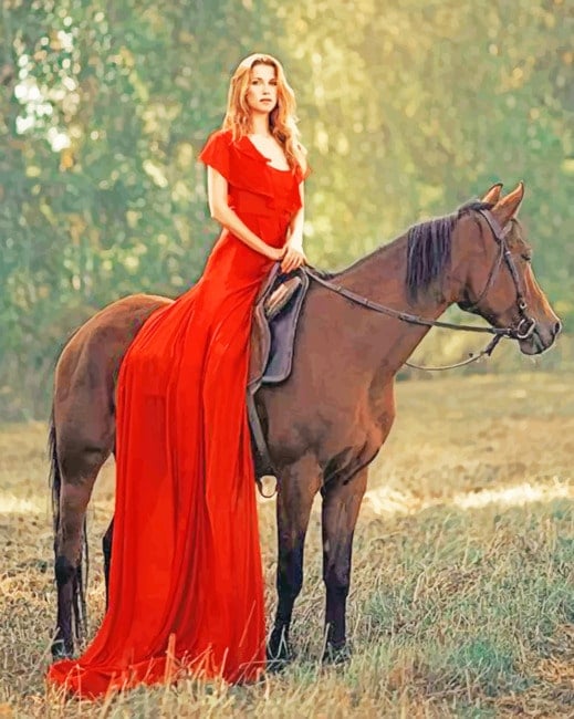 Lady On Horse Paint By Numbers