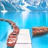 Boats At Lake Braies Paint By Numbers