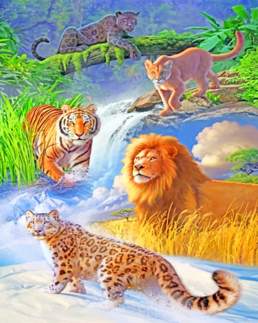 Wild Big Cats Paint By Numbers