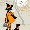 Little Halloween Witch paint by numbers