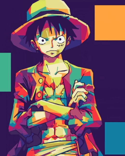 Monkey D Luffy Pop Art Paint By Numbers - Numeral Paint Kit