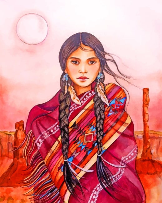 Native American Girl paint by numbers