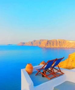 Santorini Seascape Paint By Numbers