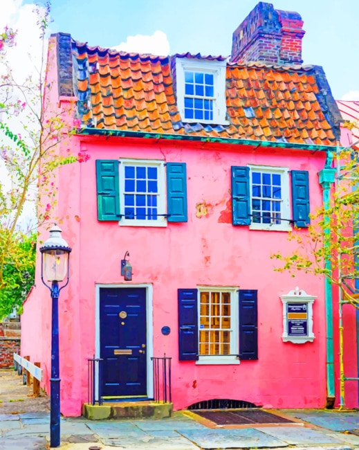 Pink House Paint By Numbers