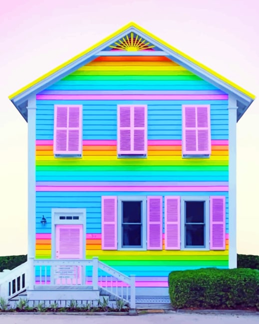 Rainbow House paint by numbers