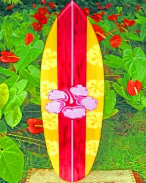 Tropical Surfboard Paint By Numbers