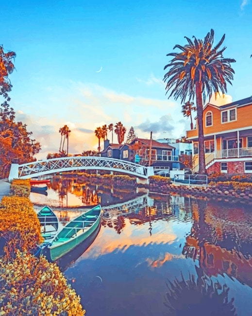 Venice Canals Los Angeles California paint by numbers